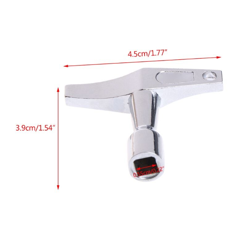 2pcs Portable Alloy Drum Key Regulator Standard Square Mouth Drum Wrench with Keyhole Percussion Instruments Parts