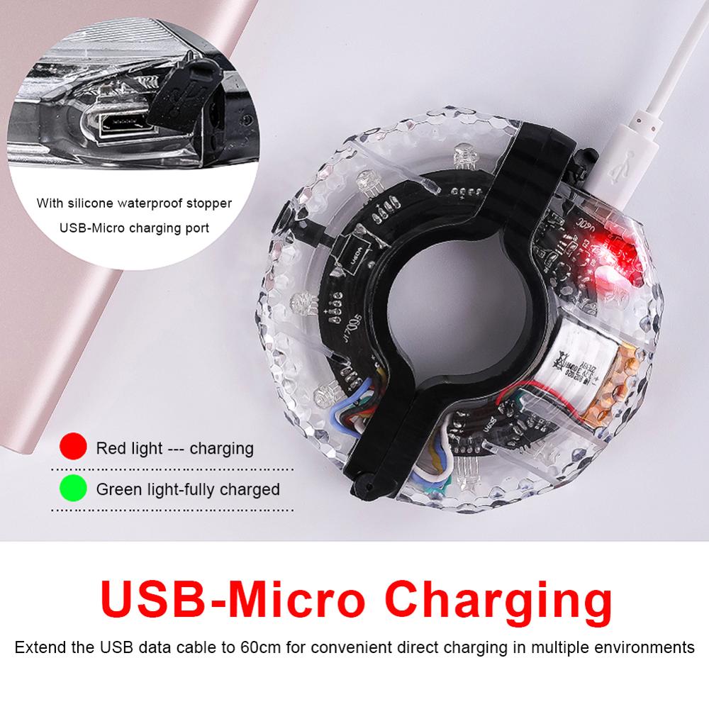 Fahrrad Rad Licht Bike Vorne/Schwanz Hub Licht Radfahren Dekoration Nacht Reiten Kinder Balance Auto USB Lade Wasserdicht