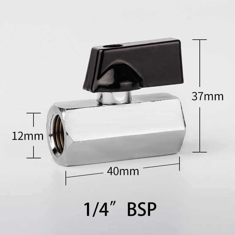 1/8" 1/4" 3/8" 1/2" Threaded Mini Brass Ball Valve BSP Male To Female Air Compressor Water Gas Oil Shut Off Valve: green