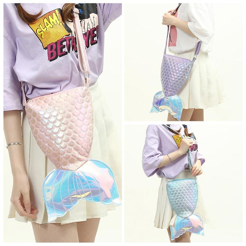 Mini Leuke Vissenstaart Patroon Schouder Messenger Handtassen Casual Vrouwen PU Lederen Kleine Zoete Crossbody Tassen Populaire