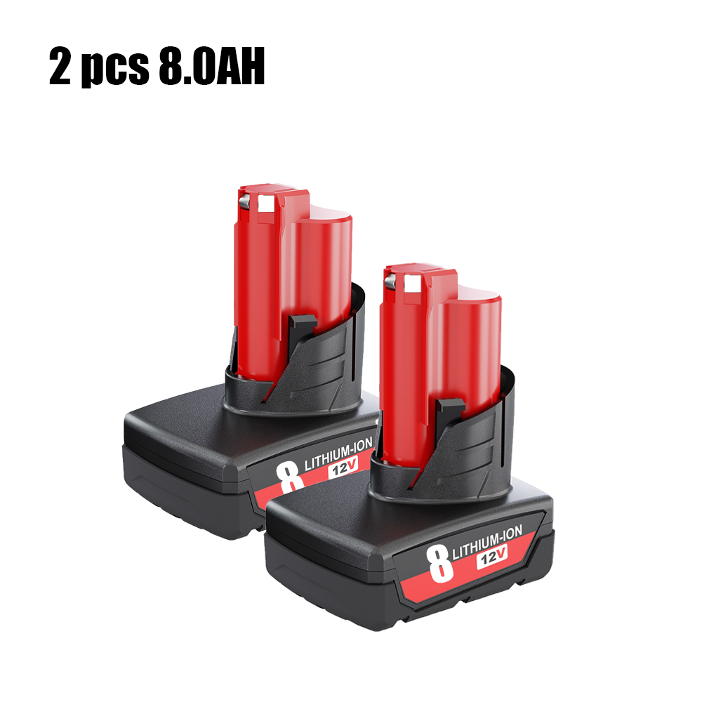 for Milwaukee M12 Battery 12V 7.0AH/8.0AH Replacement Batteries for Milwaukee M12 48-11-2401 48-11-2402 48-11-2411: Beige
