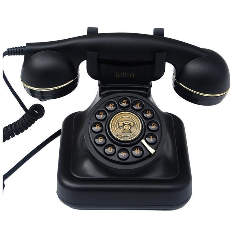 Corded Black Landline Phones for Home Old Style Antique Telephone Dial Phone With Muti-function landline phone mini phone: Default Title