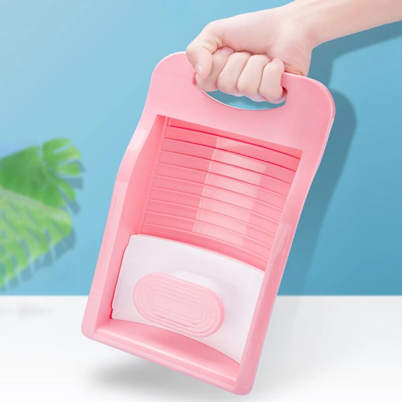 Plástico Tanque de lavar roupa com Tábua de Lavar Grosso Lavanderia Lavanderia Bacia Bacia de Lavagem de Roupa Interior Do Bebê de Plástico: pink