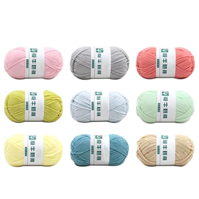 36 colores Crochet cuatro hebras de leche de algodón de 4 hilos leche de hilo de algodón bola de hilo ganchillo hilo de lana para niños