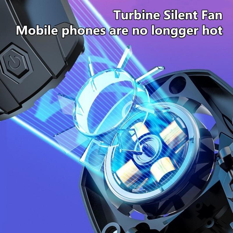 Z02 USB Turbine Silent Adjustable Cooling Fan Portable Mobile Phone Snap-in Radiator + Game Buttons Mechanical Gamepad Suit