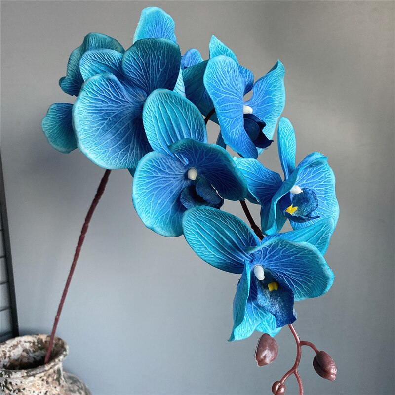 Orquídea Negra grande de 105cm, orquídea, flor de seda Artificial, Phalaenopsis para boda, jardín, decoración de habitación, flores artificiales