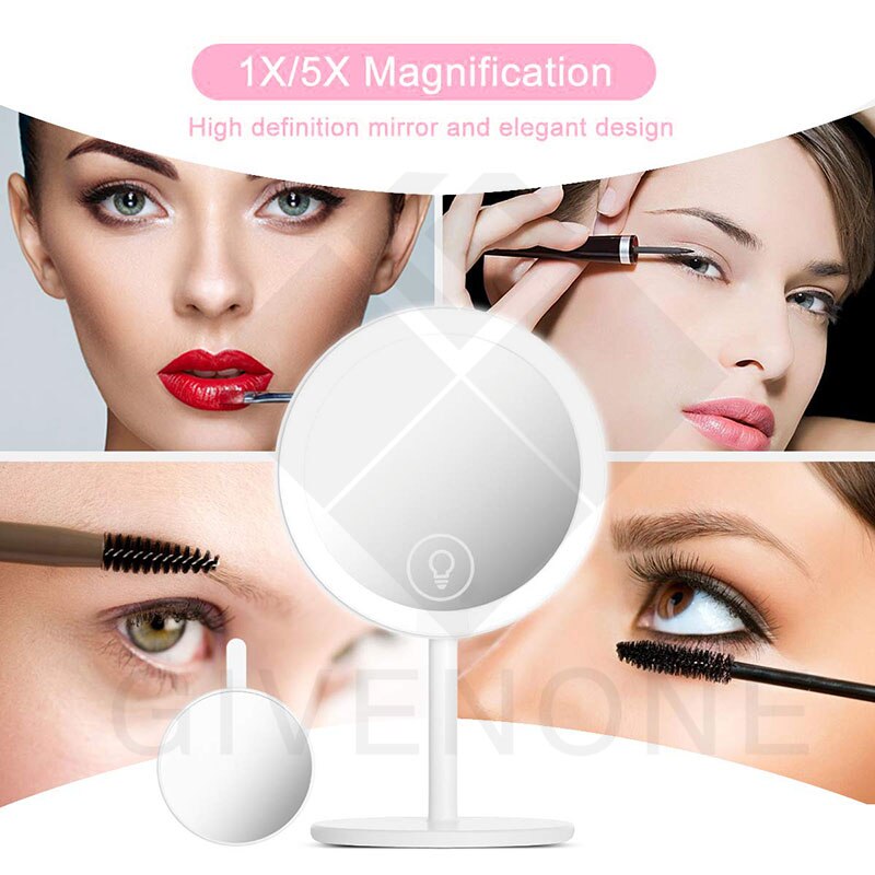 5 Dimes loupe multi-fonction maquillage miroir LED tactile lumineux maquillage Table miroir Portable maquillage beauté miroir