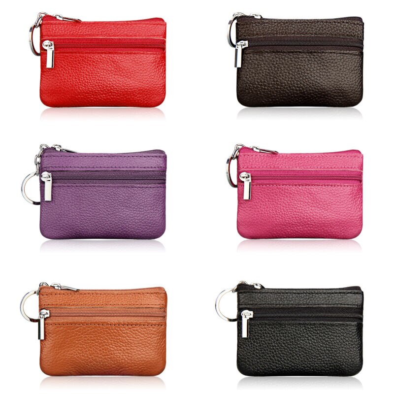 Women Men Leather Coin Purse Mini Wallet Clutch Zipper Small Change Soft Bag Mini Bag Cute Coin Purses For Christmas
