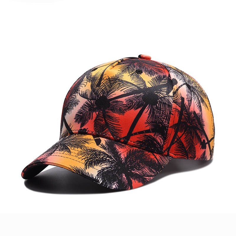 Fibonacci Baseball Caps For Men Trendy Women's Cap Coconut Tree Print Snapback Cap Europe Travel Hip Hop Hat Male Casquette: Red