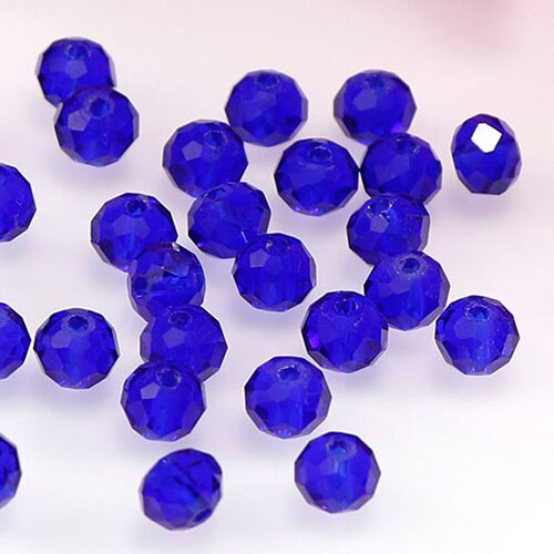 6mm diameter 1 streng ca. 96-100 stk gennemsigtig farve krystal rhinestones perler stof krave kjole syning beklædningsmaterialer: Blå