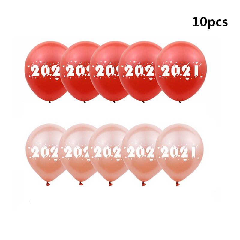 10 stk 12 tommer glade år tal trykt latex balloner år tema fest dekoration balloner: 5 røde 5 rosa guld