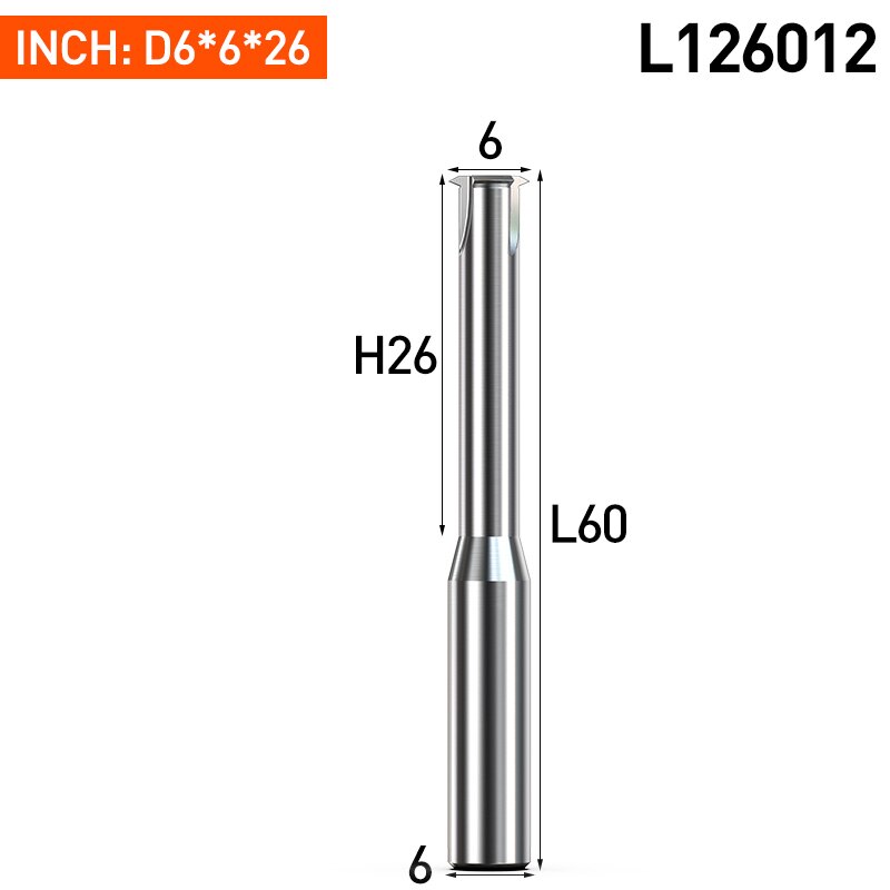Huhao för aluminium entand spiralfräs cnc fräs 3 räfflor djupa hål gänga nanobelagd pinnfräs 60 ° volfram: L126012