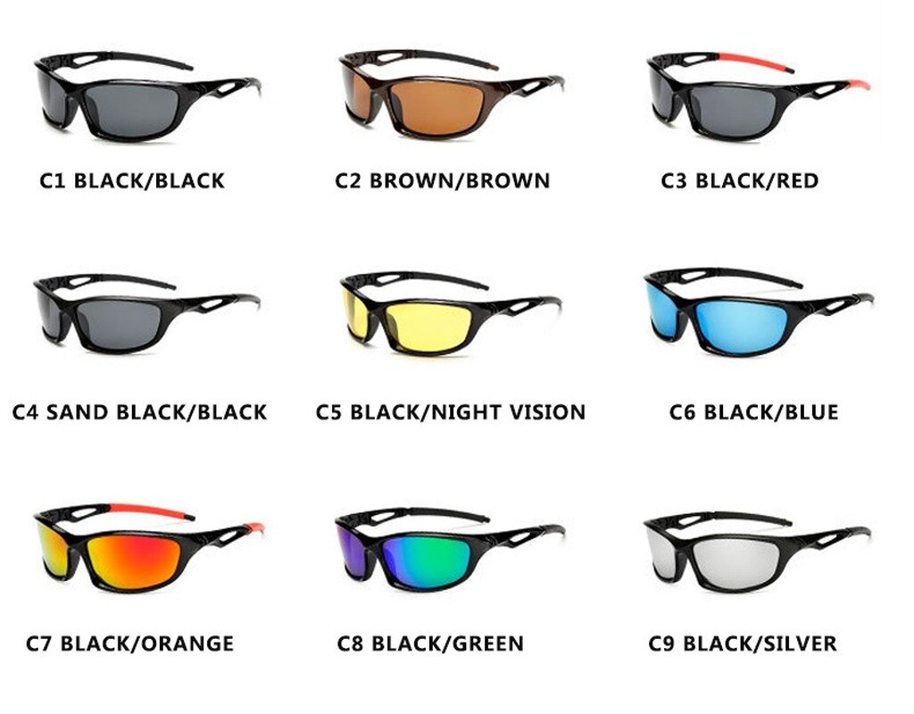 Polarized Sunglasses Men Brand Square Sports Sun Glasses for Men Driving Fishing Black Frame Goggle UV400
