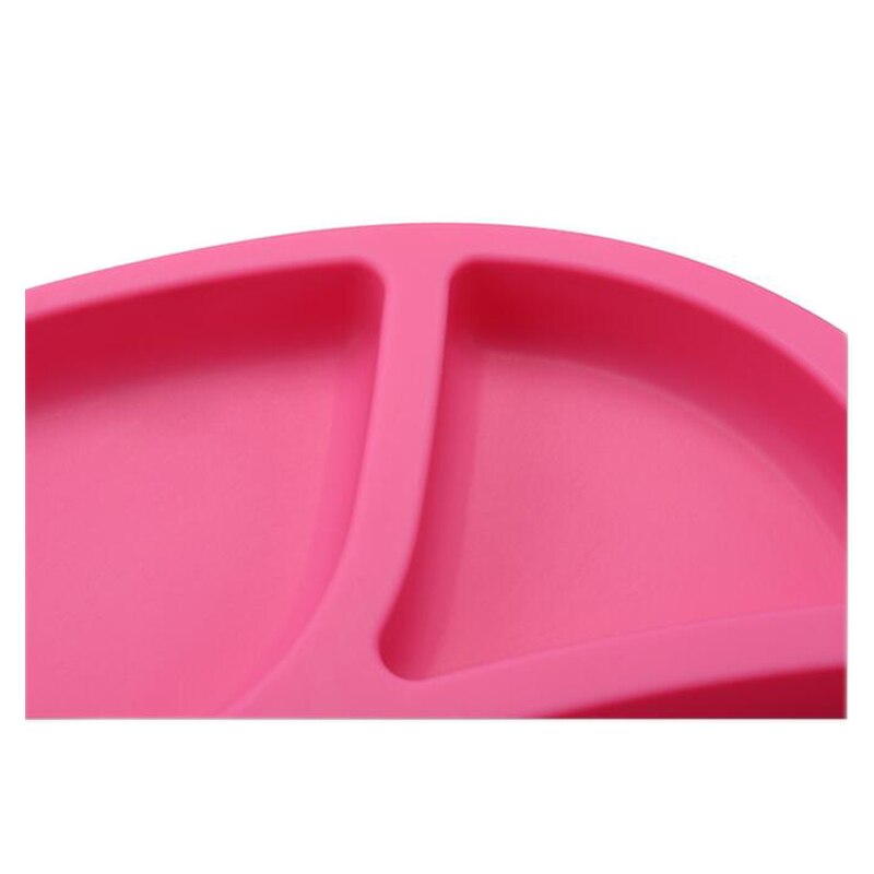 Baby retter børns sektion smilende silikone plade med sugekop stærk klæbrig delt silikone madplade