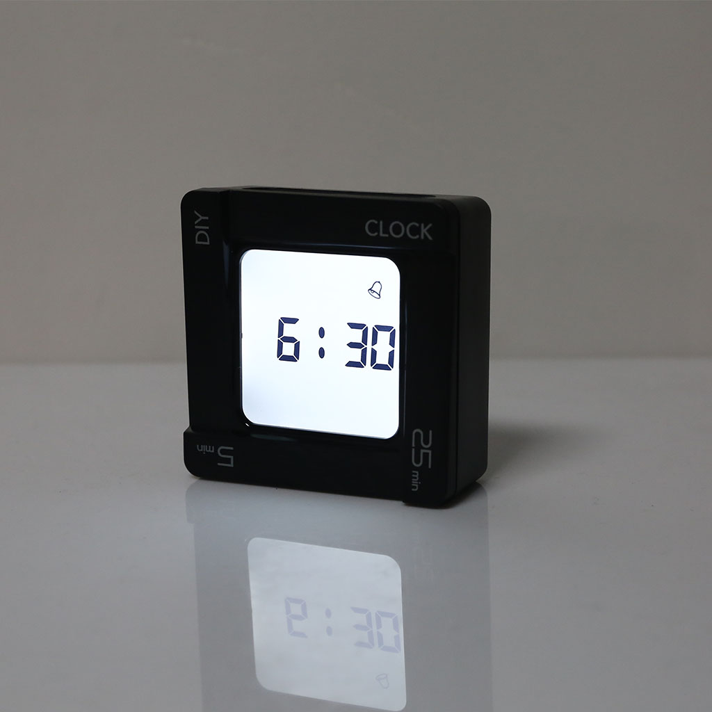 Multifunctional DIY Time Management Pomodoro Timer Square Alarm Clock Vibration Flashing Backlight Timer Reminder