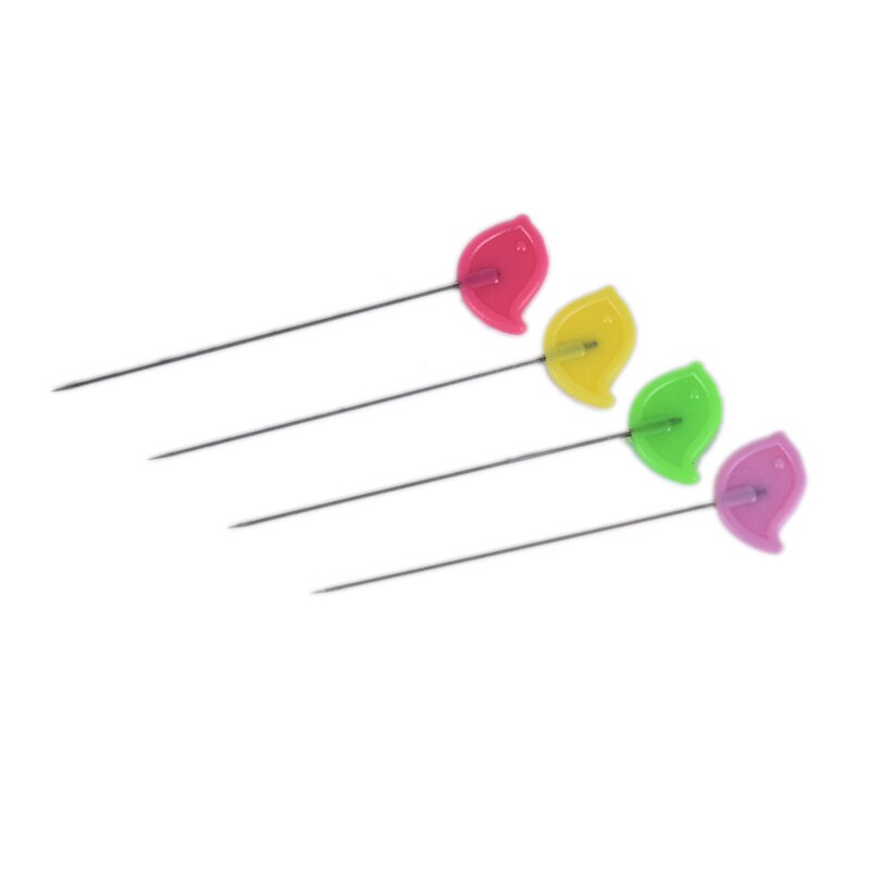 50/100 Uds Patchwork Pin pájaro Tulip alfileres con cabezal con forma de botón o Flor agujas para manualidades acolchado herramientas y accesorios de costura ramillete de corte y confección