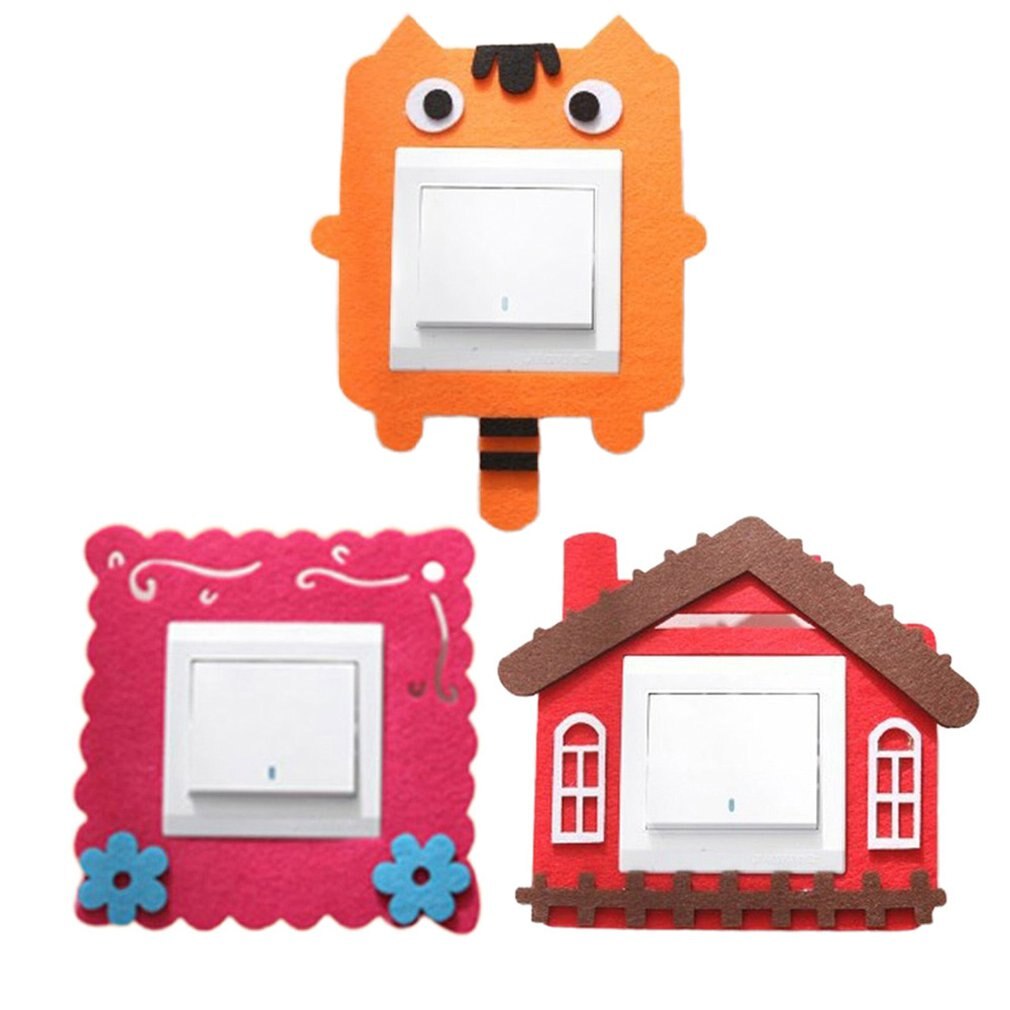 Bande dessinée chaude feutre creux interrupteur autocollant interrupteur mural manchon interrupteur mural couverture décorative accessoires de décoration de la maison