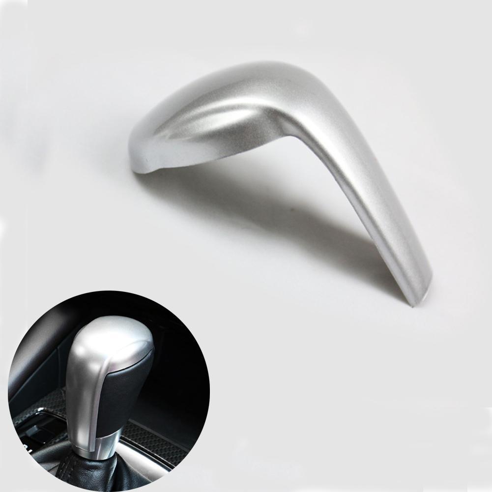 Tapa de pomo de cambio de marchas para Mazda 2 3 6 CX3/CX5 accesorios de automóvil de fibra de carbono/rojo/plateado: Silver