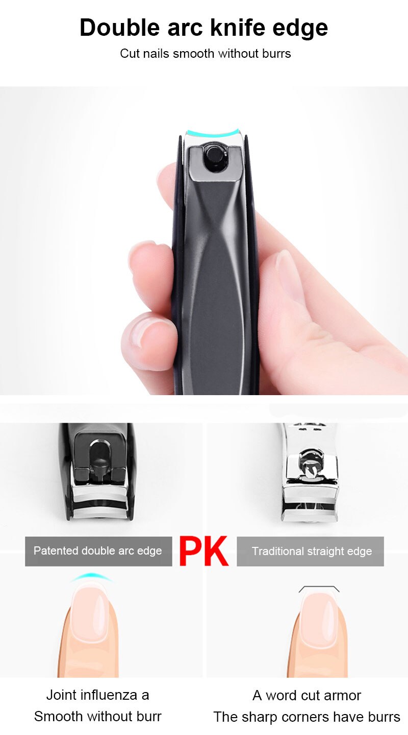 Splash-proof Nail Clippers Set Stainless Steel Single Diagonal Anti-splash Nail Cutter 4 Styles Sharper Nail Trimmer