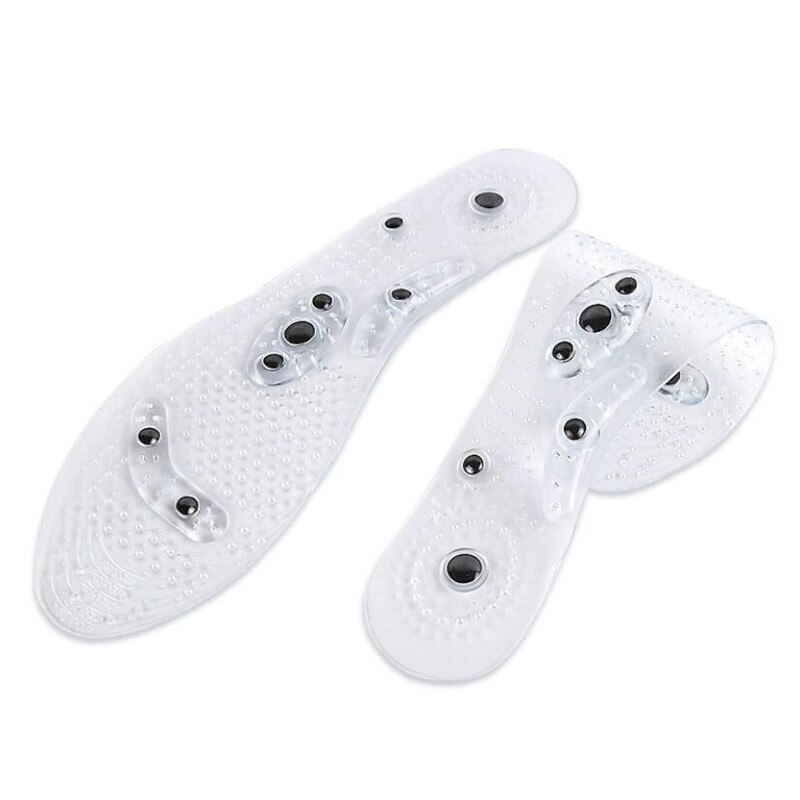 Solette per massaggio magnetico unisex solette per scarpe per digitopressione plantare solette dimagranti per perdita di peso trasparenti