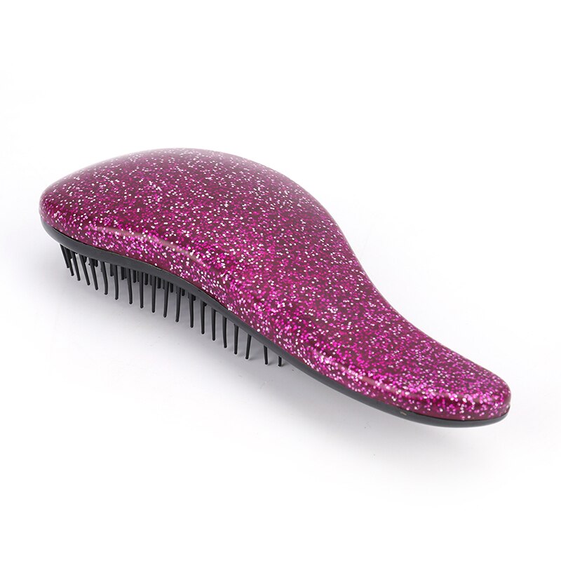 1Pcs Vrouwen Detangling Hair Brush Anti-Statische Borstel Kammen Salon Zachte Wirwar Nat Droog Haren Handvat Tangle Krullend: Purple