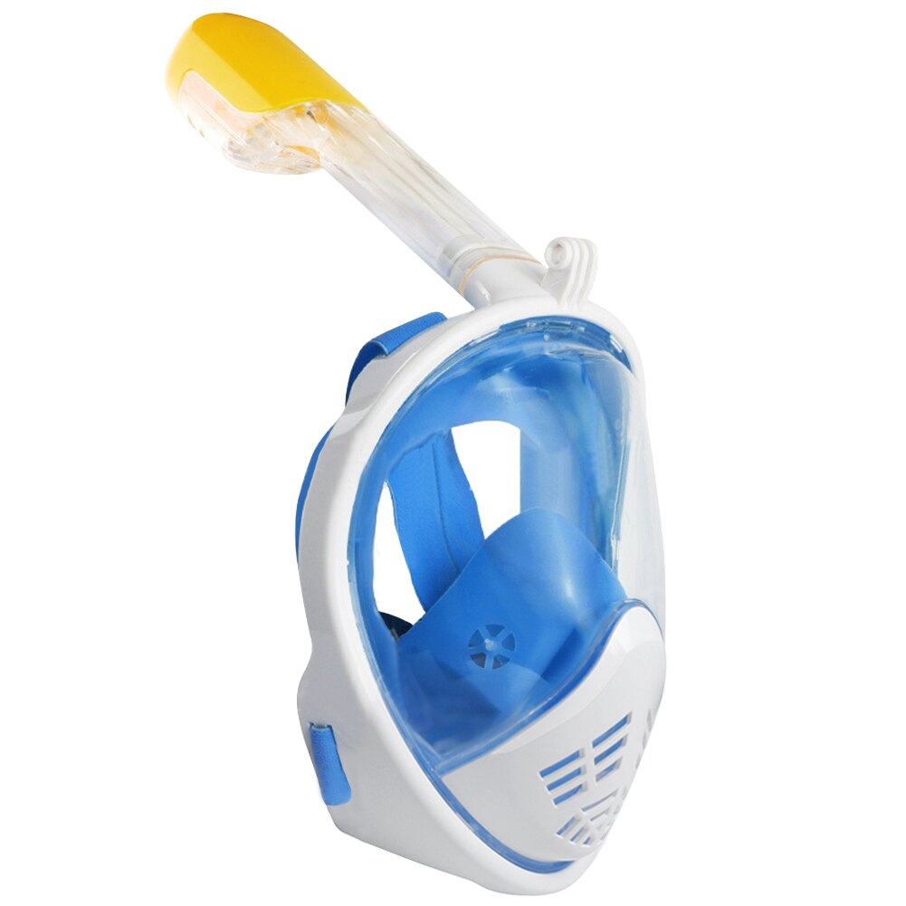 Full Face Scuba Snorkeling Mask Adults Kids Anti-fog Snorkeling Mask Underwater Diving Mask Swimming Training Equipment: Blue / L/XL