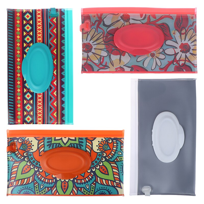 Eco-Friendly Baby Wipes Box Wet Wipe Box Cleaning Wipes Carrying Bag Clamshell Snap Strap Wipe Container Case