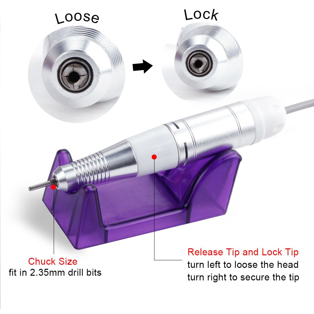 Máquina pulidora eléctrica para manicura y pedicura, 35000RPM, 25W, lima de uñas con diamantes, eliminador de esmalte de Gel