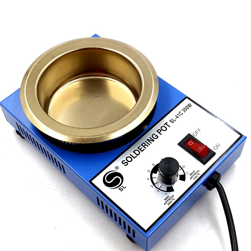 Lead-free adjustable temperature melting tin furnace 100-300W titanium alloy bench soldering pot dip soldering machine