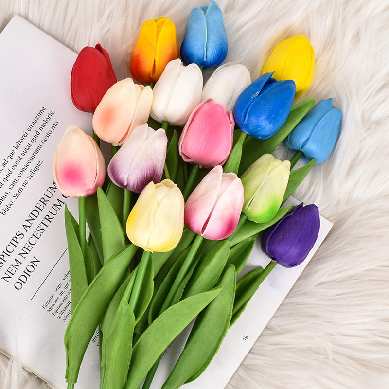 1PC 30cm Real Touch PU Tulips Artificial Flowers for Home Garden Bedroom Decoration flores artificiales para decoracion hogar