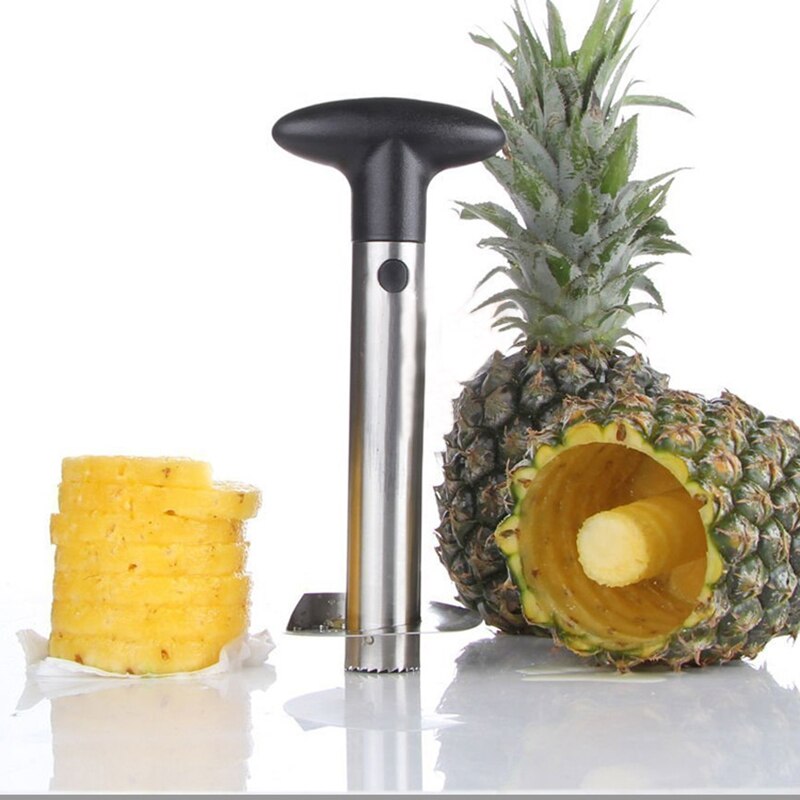 Rvs Ananas Corer Slicer Peeler Voor Blokjes Fruit Rings All In One