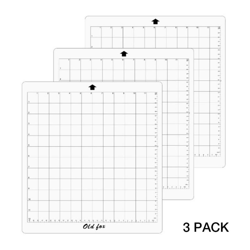 3Pcs Replacement Cutting Mat Transparent Adhesive Mat with Measuring Grid 12 by 12-Inch for Silhouette Cameo Plotter Machine