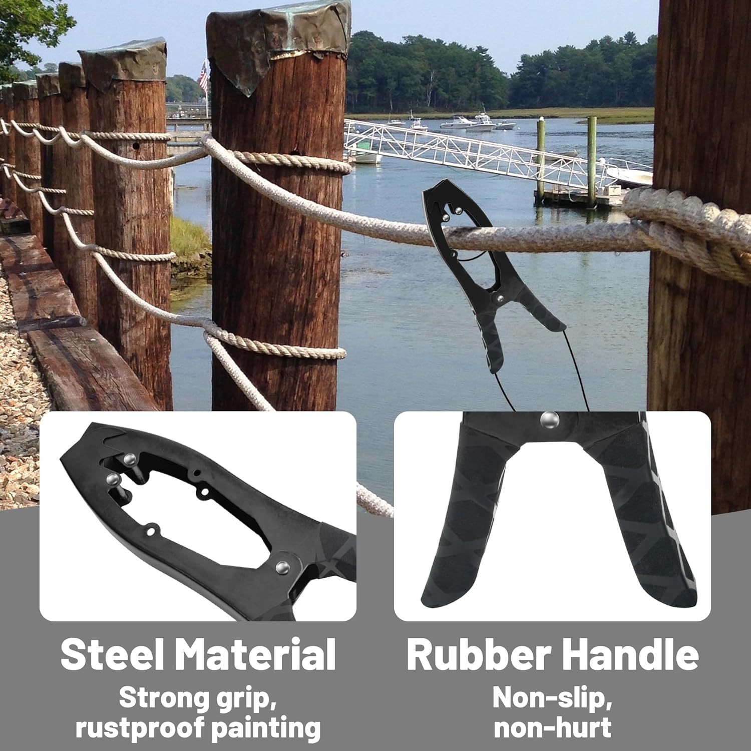 Poignée d'ancrage de canoë, porte-brosse d'ancrage, fixation du bec de requin, pince de bateau de canoë de Kayak pour la fixation des mâchoires de Tension autobloquantes