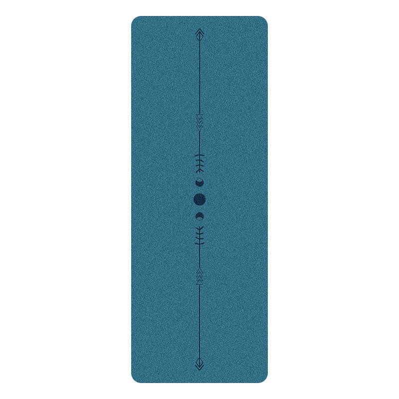 Estera de yoga de 5 mm de grosor con superficie de PU texturizada y base de caucho natural - Estera de ejercicios antideslizante y de alta densidad para el hogar/pilates (Alignm: Azul cielo