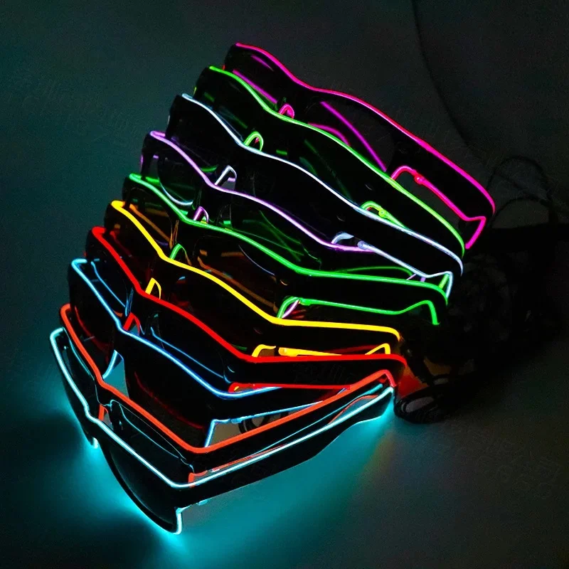 1PC Flashing EL Wire LED Light Up Party SunGlasses Led Glasses Luminous Party Decorative Lighting Classic Novelty Bright