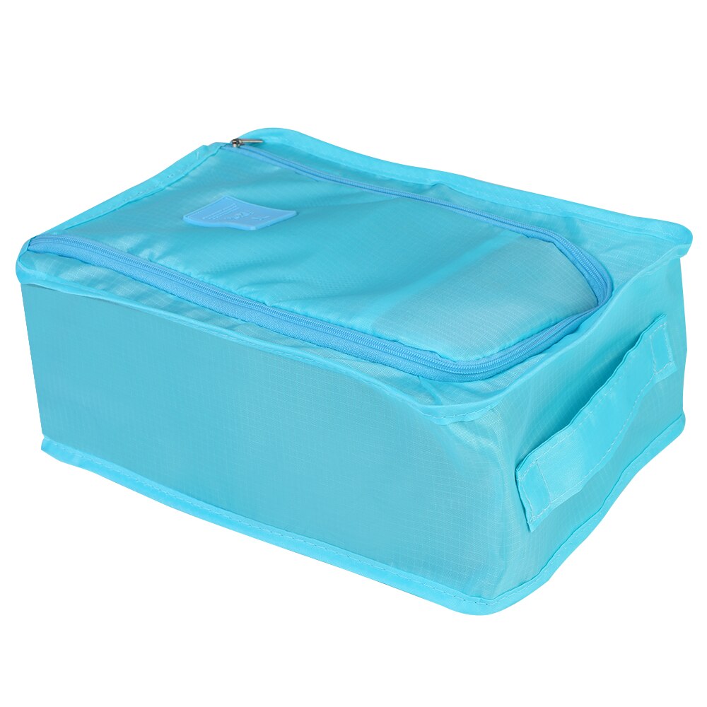 Travel Portable Waterproof Shoes Bag Organizer Storage Pouch Pocket Packing Cubes Handle Nylon Zipper Bag Accessories: blue