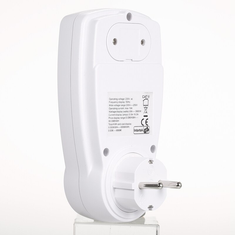 Stroomverbruik energieverbruik wattmeter elektriciteitsverbruik monitor stopcontact nauwkeurige eu-stekker