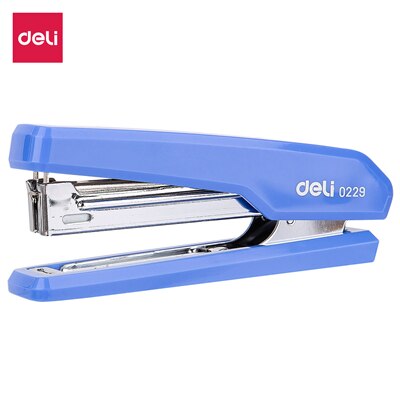 DELI Stapler 10 # Metal base durable stapler 0229 stationery office supply staples office accessories: Blue