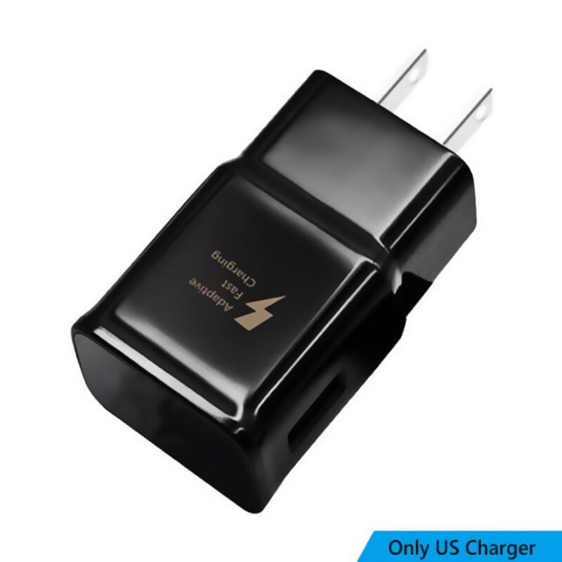 Cargador rápido USB C para dispositivos Samsung S8, S9 plus, adaptador de viaje Kabel de 1,2 m, EU/US, note 8, S9, S8, C5, c7, C9 pro: Negro / US Charger