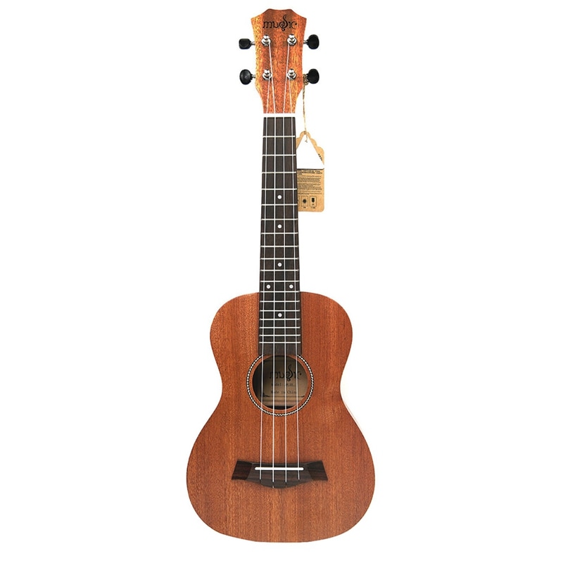 Ukelele de 21 pulgadas de caoba Soprano para principiantes, ukelele de guitarra con patrón de delfines, ukelele de caoba, cuello delicado, clavija de ajuste, 4 cuerdas, Woo: Default Title