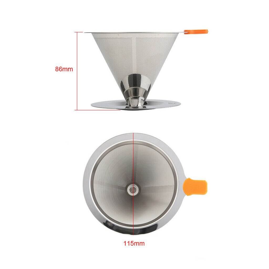 Stainless Steel Pour Over Cone Dripper Reusable Coffee Filter with Cup Stand Coffee Capsule Plastic Capsule Refillable