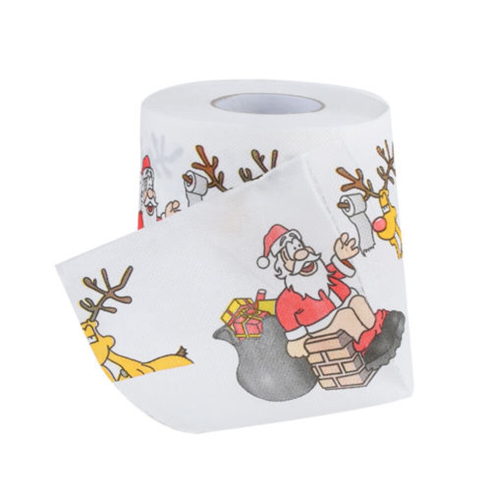 Rouleau de papier toilette en papier pour arbre de noël, père noël, élan, drôle et mignon, décoration de Table pour salon et salle de bain: A