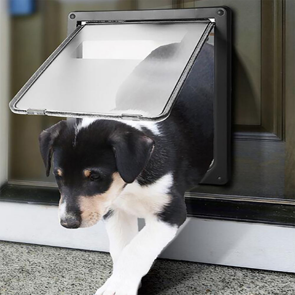Dog Door Safety Pet Flap Door Automatic Magnetic Lockable Fence For Large Puppy Cats Screen Door Pet Supplies Security Flap Door