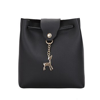 SFG Women Bag Satchel Crossbody Bags PU Leather Vintage Ladies Handbag Bolsa Feminina Messenger Bags: Black