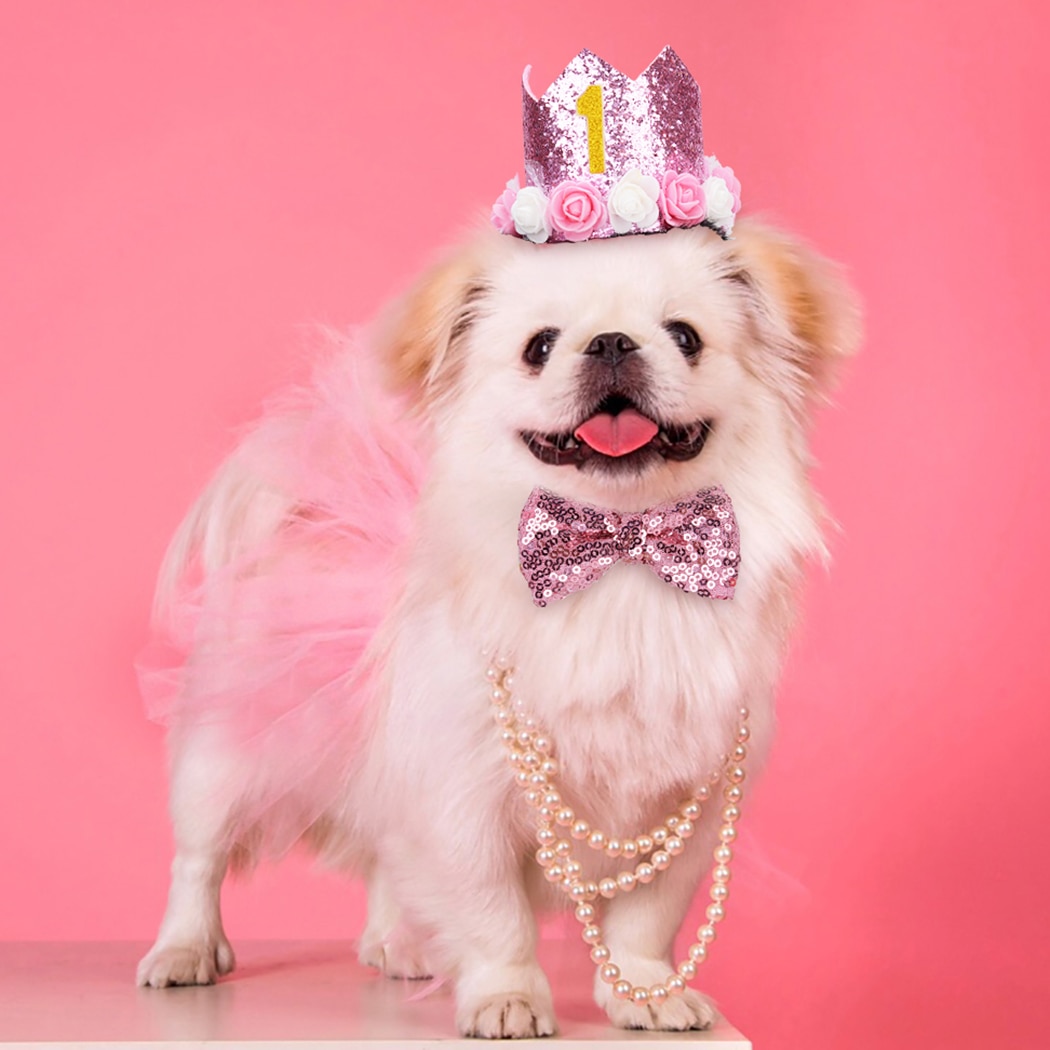 Mode Huisdier Verjaardag Hoeden Leuke Sequin Crown Hond Verjaardag Hoed Pet Party Hoed Voor Kerst Verjaardag Partij Haar Accessoires