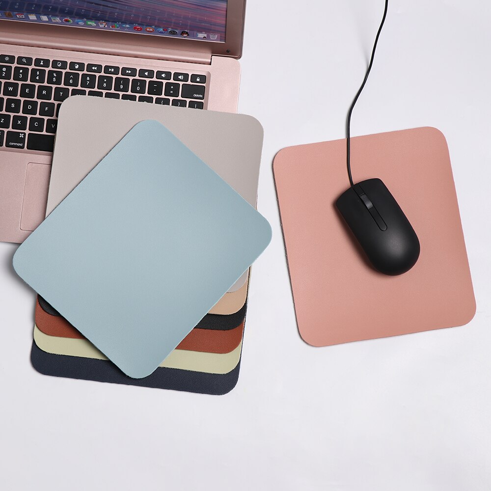 1pc Anti-slip Mouse Pad PU Leather Gaming Mice Mat Desk Cushion Comfortable Mouse Mat For Laptop PC MacBook Universal