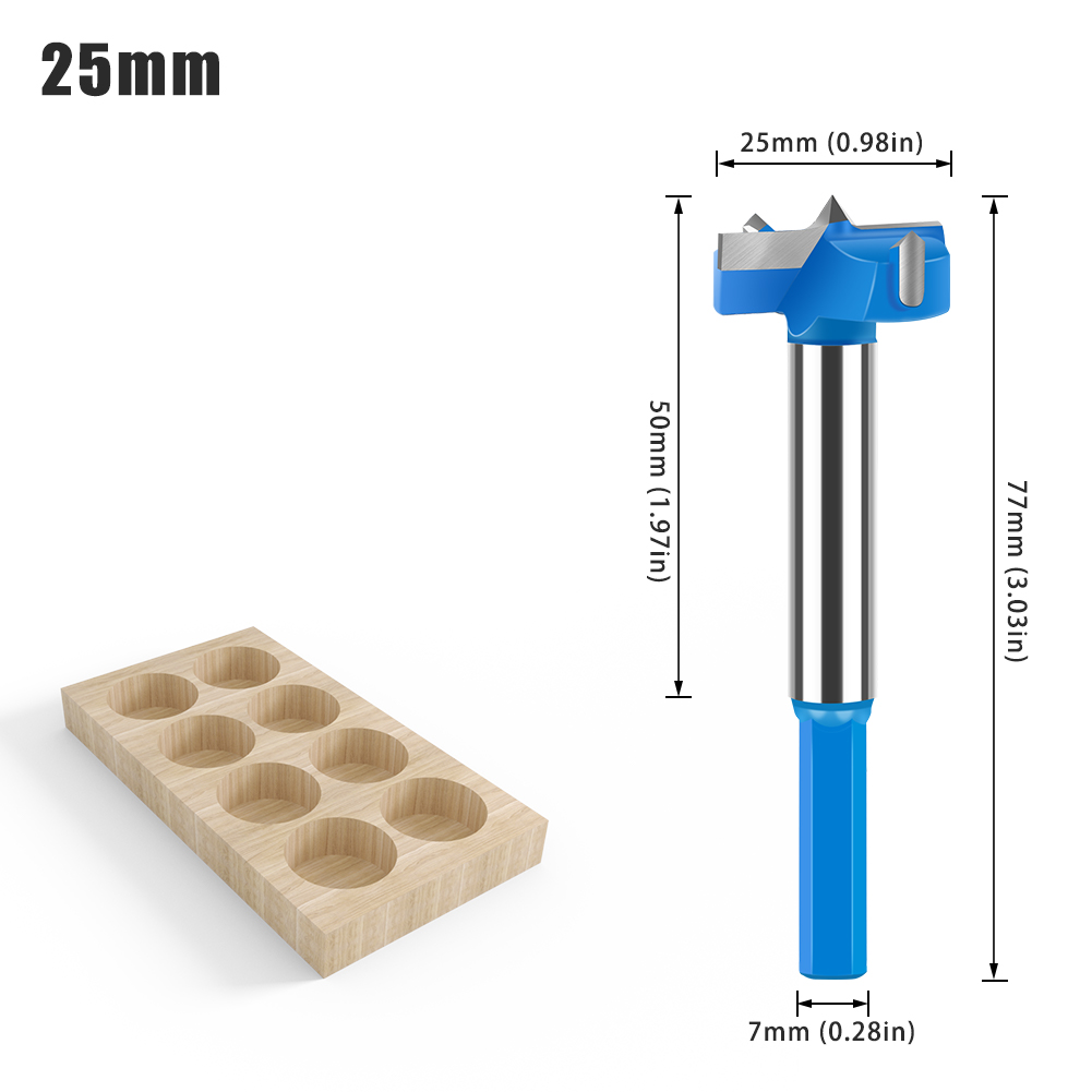 Broca perforadora de bisagra de vástago hexagonal, cortador de sierra de agujero de 16-50mm, broca enrutadora de madera de carburo de tungsteno, herramientas de corte para carpintería: Blanco