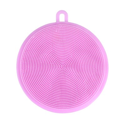 YuryFvna Silikon Gericht Schwamm Antibakterielle Küche Wäscher Gemüse Obst Pinsel Reinigung Schwamm Gericht Waschen Pinsel Topf Halfter: Rosa