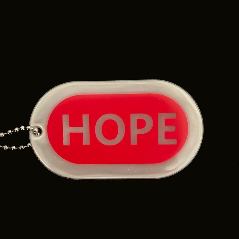 Reflektierende GLAUBE HOFFNUNG LIEBE anhänger charme tasche Christian kreative schlüsselring Für nacht fuß verkehr sicher: white hope