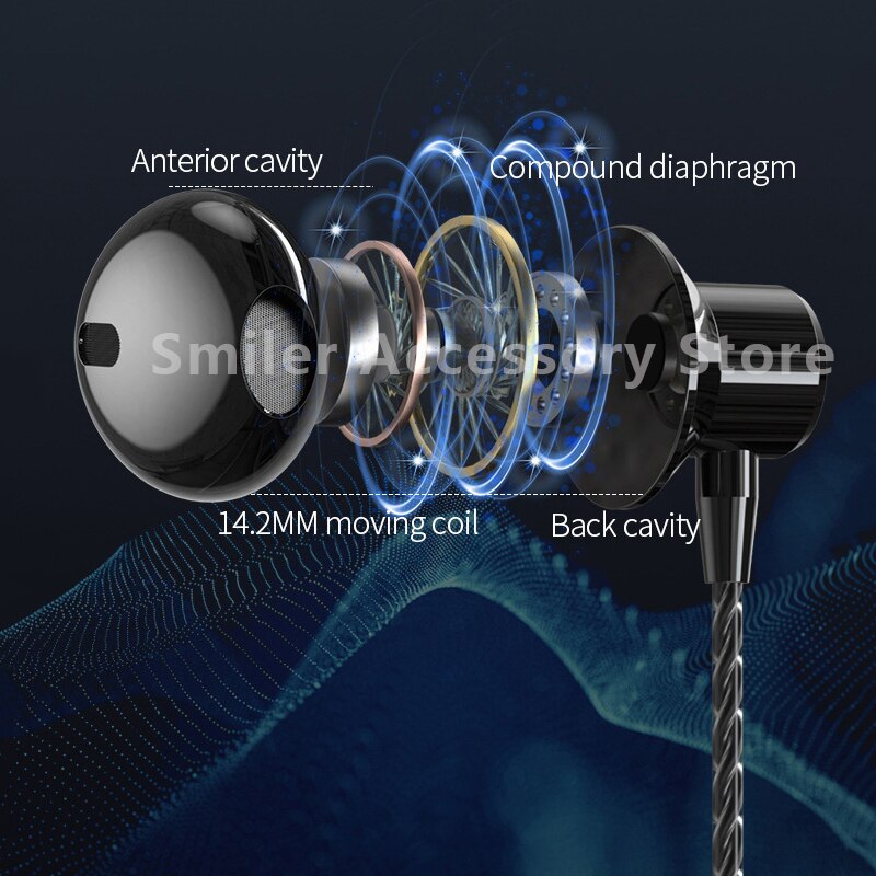 Wired Earphone with Mic Stereo Bass Noise Reduction Cancelling In-ear 3.5mm L Bending Gaming Headphone for Smartphone Laptop